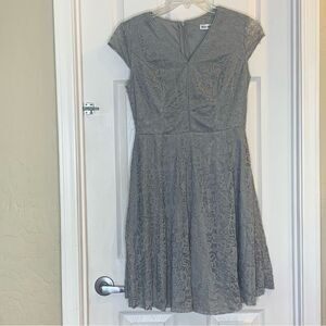 MUADRESS Women's Lace Cocktail Wedding Party Dress Gray Size Large